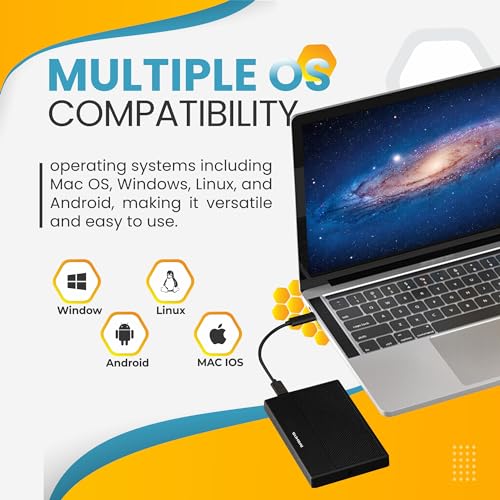 SUHSAI external hard drive 500GB Backup Data Storage HDD - 2.5" Memory Expansion Portable Hard Drive USB 3.0 Ultra Slim hard drive Compatible with Mac, Desktop, PC, PS4, PS5 (Black) - Image 4