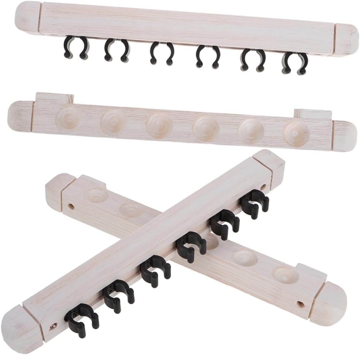 Billiard Holder -mounted Solid Wood 6-hole Pool Stick Holder Billiard Accessories