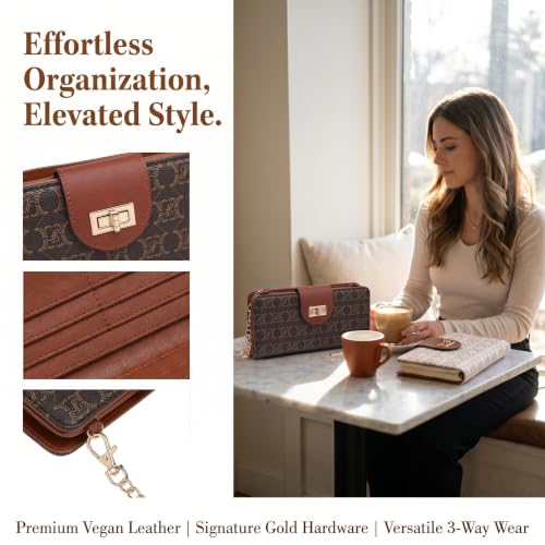 Image of Classic Crossbody Bag for Women, Small Chain Strap Wallet Purse with Phone Compartment & Card Slots