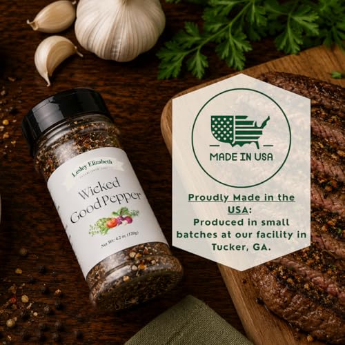 Image of Lesley Elizabeth Wicked Good Pepper - All-Purpose Gourmet Black Pepper Seasoning for Chicken, Beef, Pork, Seafood & Vegetables | Bold Flavor Spice Blend for Cooking & Grilling