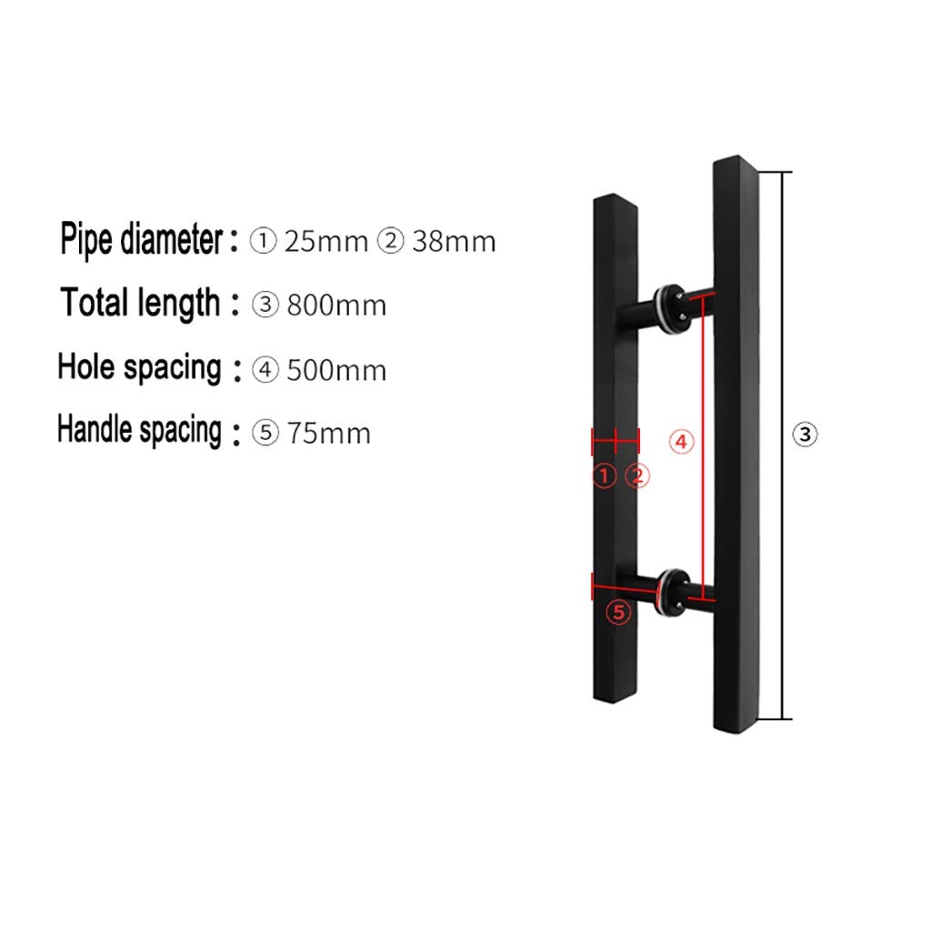 Maniglia per porta scorrevole per porta del fienile Maniglia per porta push-pull commerciale a tubo quadrato in acciaio inossidabile resistente/Maniglia per porta in vetro/Maniglia per porta