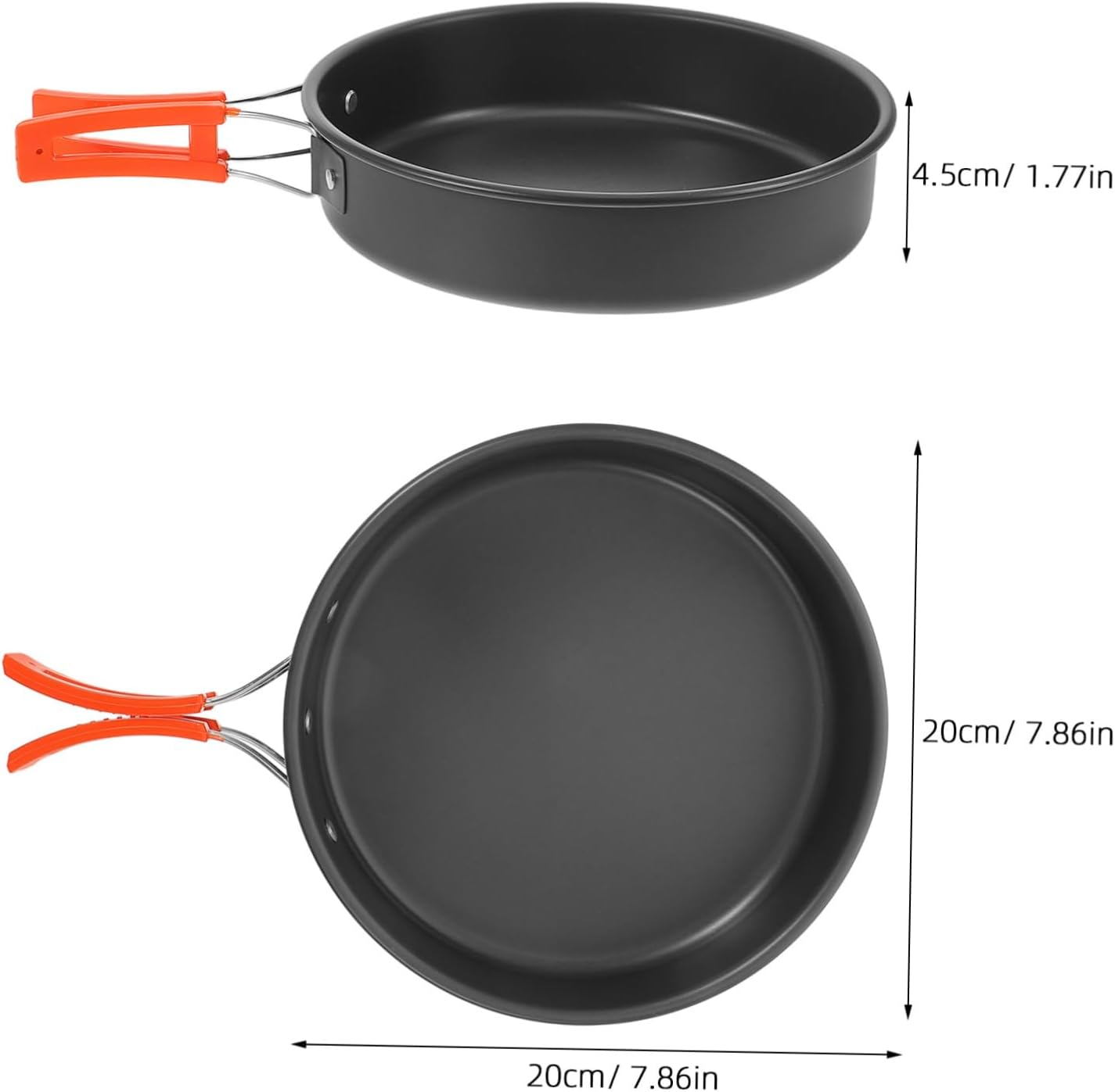 Milisten Camping Frying Pan Nonstick Coating Folding Pot Lightweight Aluminum Cookware Essential Camping Kitchen Utensil