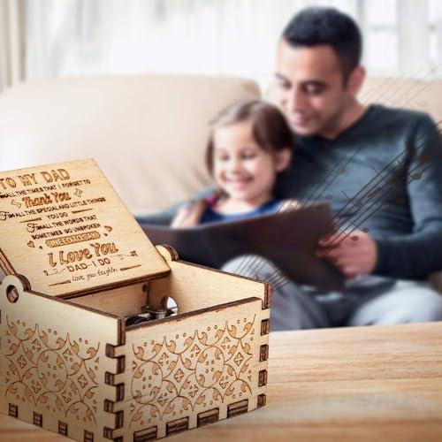 Image of Zesta Daugther to Dad Wooden Musical Box Gift | Vintage Music Crank Mini Collectible for Girlfriend, Boyfriend, Husband, Wife | Unique Musical Gifts for Music Lovers | Classic Wooden Box