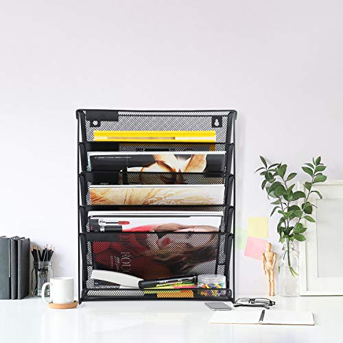 samstar-2-Pack-Wall-File-Organizer-6-Tier-Wall-Mount-Paper-Holder-Vertical-File-Rack-for-Office-Home-Black