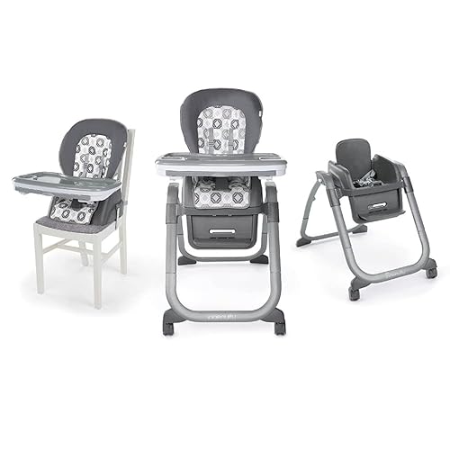 Ingenuity SmartServe Silla alta 4 en 1 con bandeja abatible Clayton Silla alta silla para niños pequeños y refuerzo