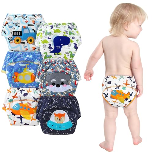 AUYAO Baby Töpfchen Trainingshose 6Pcs Baumwolle Kinder Töpfchentraining Unterwäsche Toilettentraining Höschen Kleinkinder Töpfchen Hosen Kinder Trainingshosen Jungen Mädchen Trainerhose 2-3 Jahre L