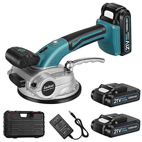 Zautool Tile Vibration Tools（2 Batteries Include) - 6 Speeds Adjustable Suction Cup Tile Vibration...