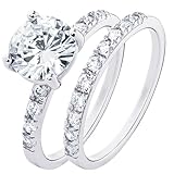 Aeon Engagement, Solitaire & Marriage Rings | Brilliant White Cubic Zirconia | Sizes J-R | Gift box & Polishing Cloth Included