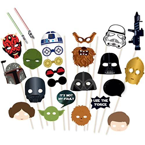 25Pcs Star Wars Party Photo Booth Props, Star Wars Party Photo Booth Props, Star Wars For Kids Party Decoration. #TOP17