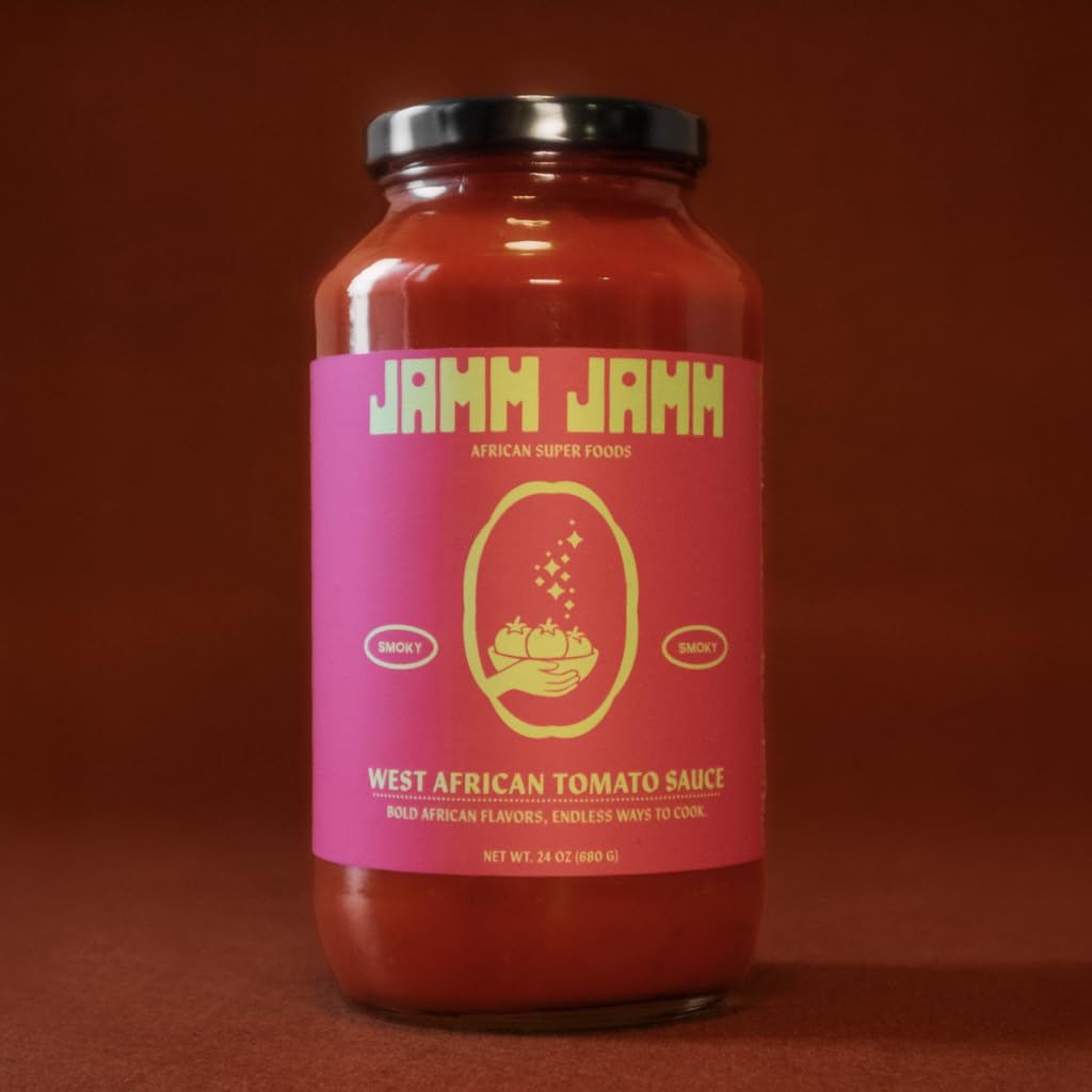 Jamm Jamm West African Tomato Sauce, Smoky, Bold African Flavors, All Natural Ingredients, 24 oz (2 Pack)
