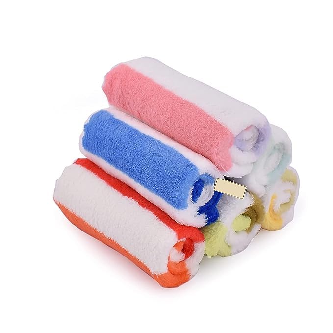 Microfiber Face Towel Handkerchief Rumal 350GSM Extra Soft and Super Absorbent Printed Face Towels for girls Women's, Kids and Newborn Babies Set of 4 (Multicolor)-image-35
