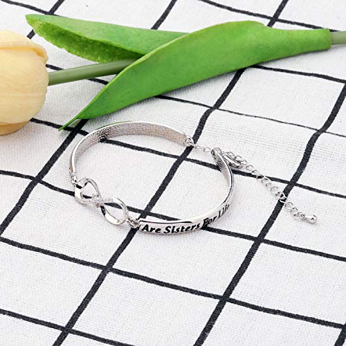 Aktap Religious Christian Bracelet Sisters Christ Are Sisters For Life Christening Baptism Gifts For Women Girls (Christian Cuff Bracelet) #TOP2