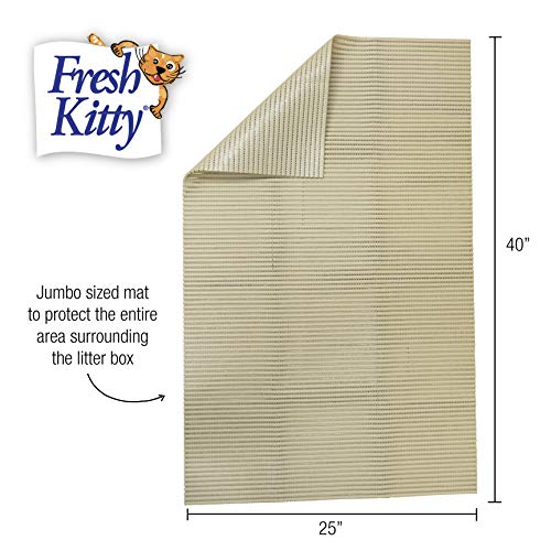 Fresh Kitty Durable XL Jumbo Foam Litter Mat – BPA and Phthalate Free, Water Resistant, Traps Litter from Box, Scatter Control, Easy Clean Mats 40"x25" (9027)