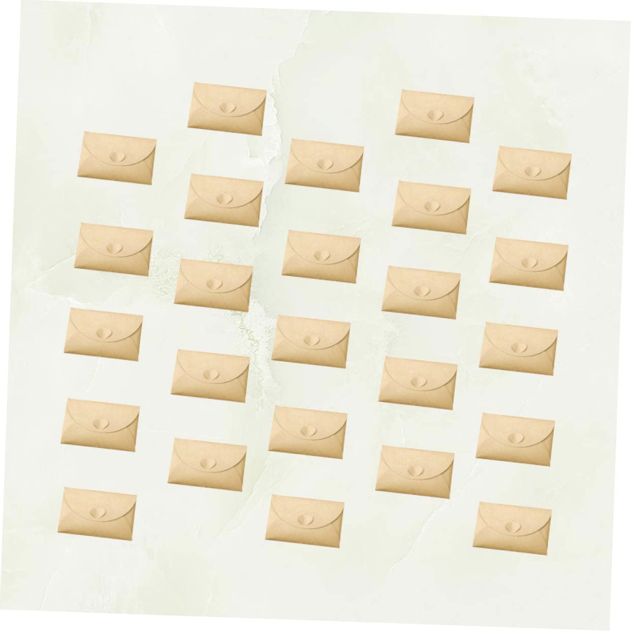 Enveloppes à Fermoir Cœur 100 Pièces en Papier Kraft Beige