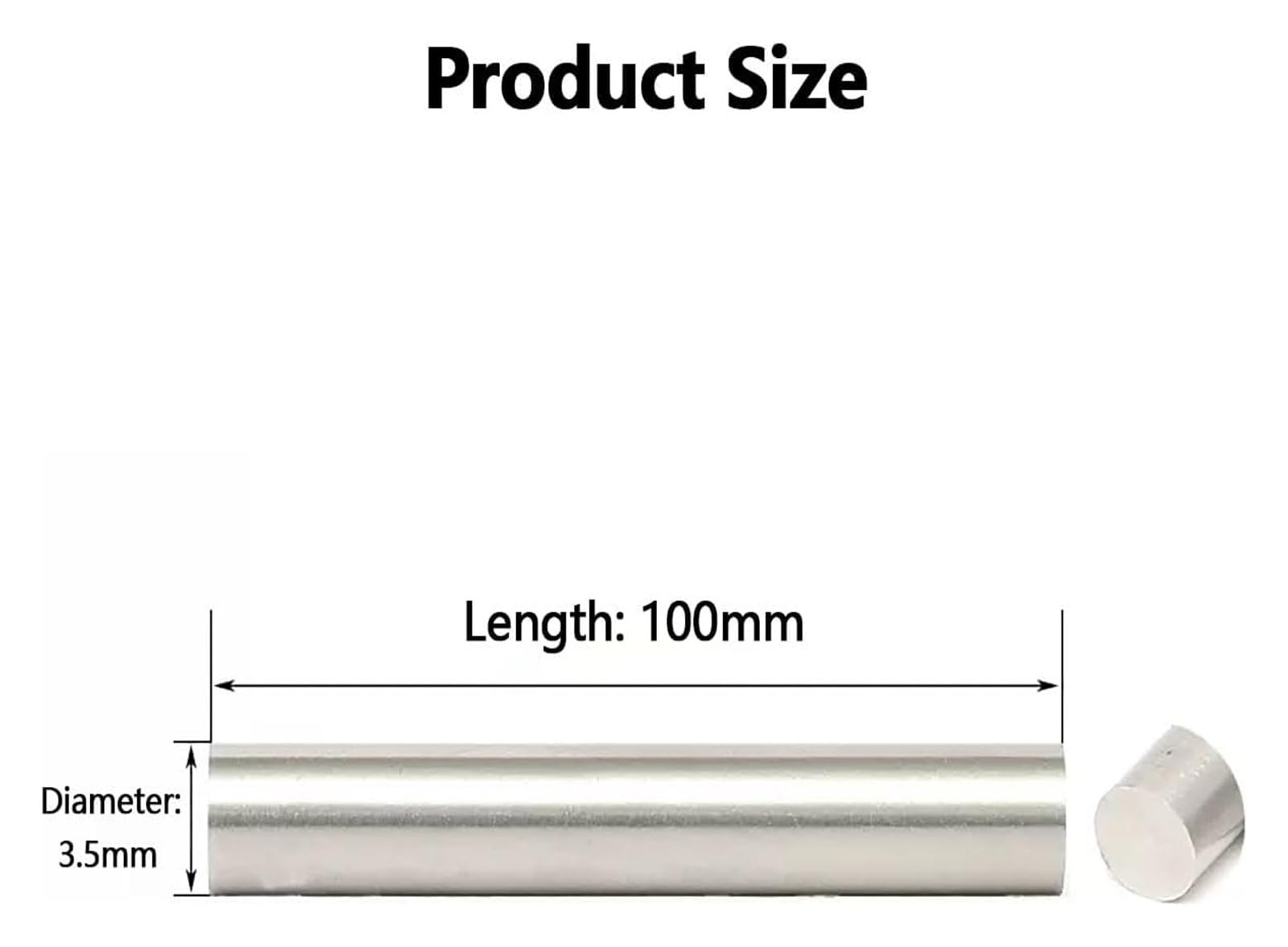 Drehen DIY Lathe 304 Runde Stahl Metall Stange, Runder Metallstab 304, massiver Stab for Heimwerker-Metallhandwerk und Hobbys der Metallverarbeitung, 20 Stück(3.5mm*100mm)