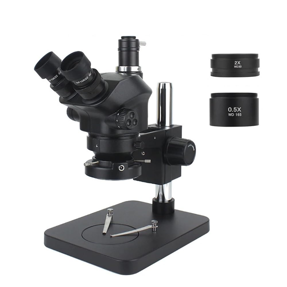 Lab Microscope Slides 1080P 48MP 2K 4K HDMI USB VGA C Mount Video Camera 50X 100X Simul-Focal Stereo Trinocular Microscope Suitable for Phone Soldering PCB Repair Microscope Parts(3.5X-100X No camera)