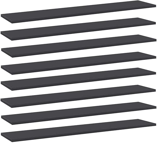 Miniatura 535 de Juego de 4 tableros de estantería, paneles de repuesto, unidades de almacenamiento, estantes de exhibición organizadores, gris hormigón, 31.5 x 11.8