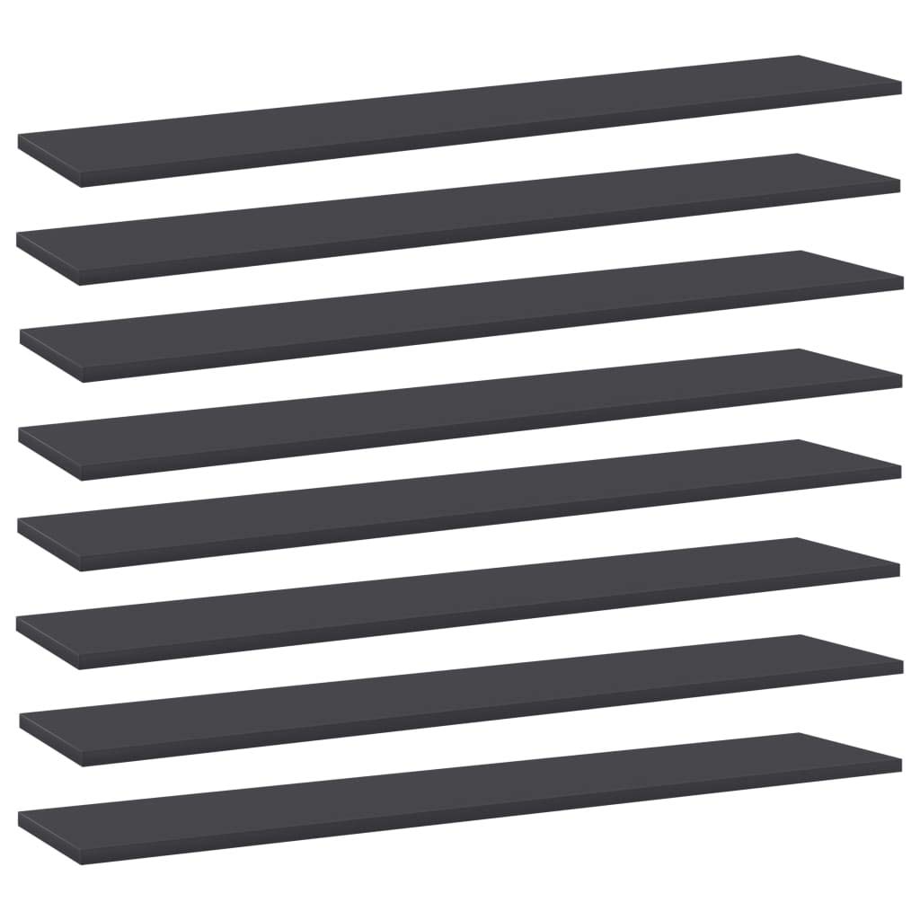 Bücherregal Bretter 8 Stk Grau 100 x 20 x 1,5 cm Holzwerkstoff Regal System Wand Stand Bücher Aufbewahrung erweiterbar modular für Schrank und Raumteiler