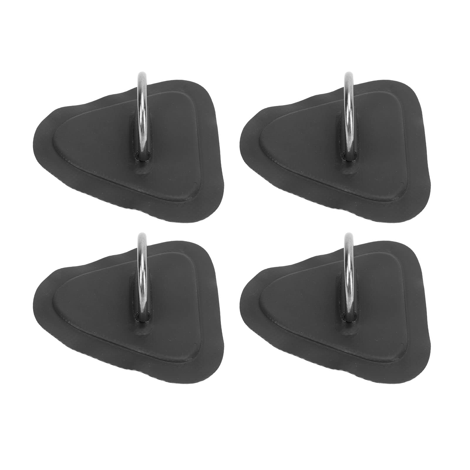 AMONIDA D Ring Patch, Triangle 4 Pièces Planche de Surf D Ring Patch Résistant à la Rouille Acier Inoxydable PVC Revêtement pour Paddle Board (Noir)