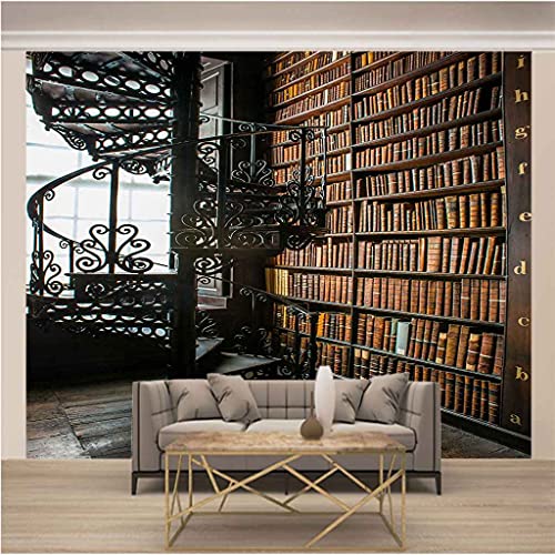 Papier Peint Bibliothèque 3D Murale Auto-adhésif 350x256 cm