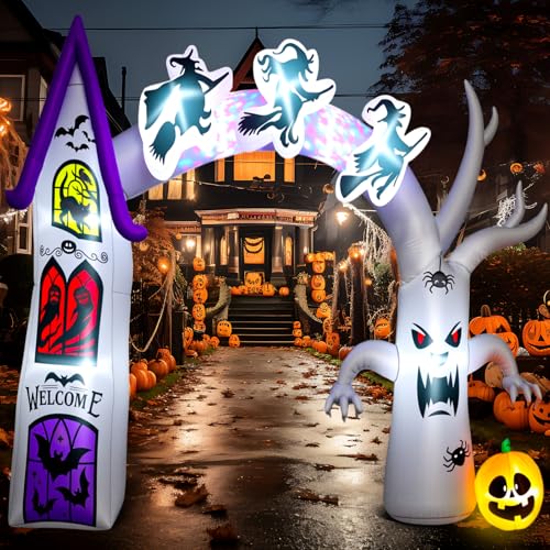 Arche gonflable Halloween décor extérieur géant avec éclairage LED cour
