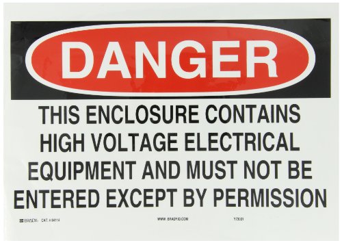 Panneau de signalisation électrique Brady 84114 en polyester adhésif haute résistance