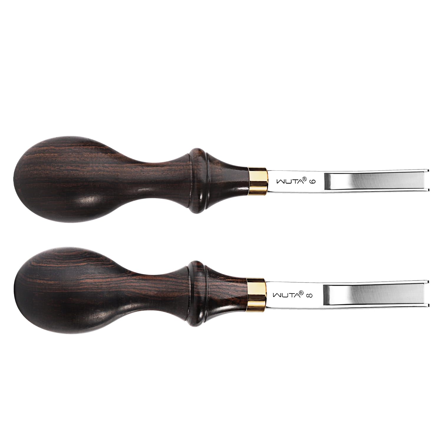 WUTA Professional Leather Wide Edger Skiver, 2Pcs Premium DC53 Steel 6+8mm Convex Grind Edge Beveler, Leather Craft Tool for Skiving, Thinning & Trimming — image 1