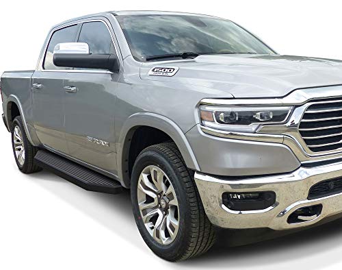 Aps Iboard Black Running Boards Style Compatible With Ram 1500 2009-2018 Crew Cab & Ram 2500 3500 2010-2023 (Nerf Bars Steps) 6In Wide Aluminum #TOP5