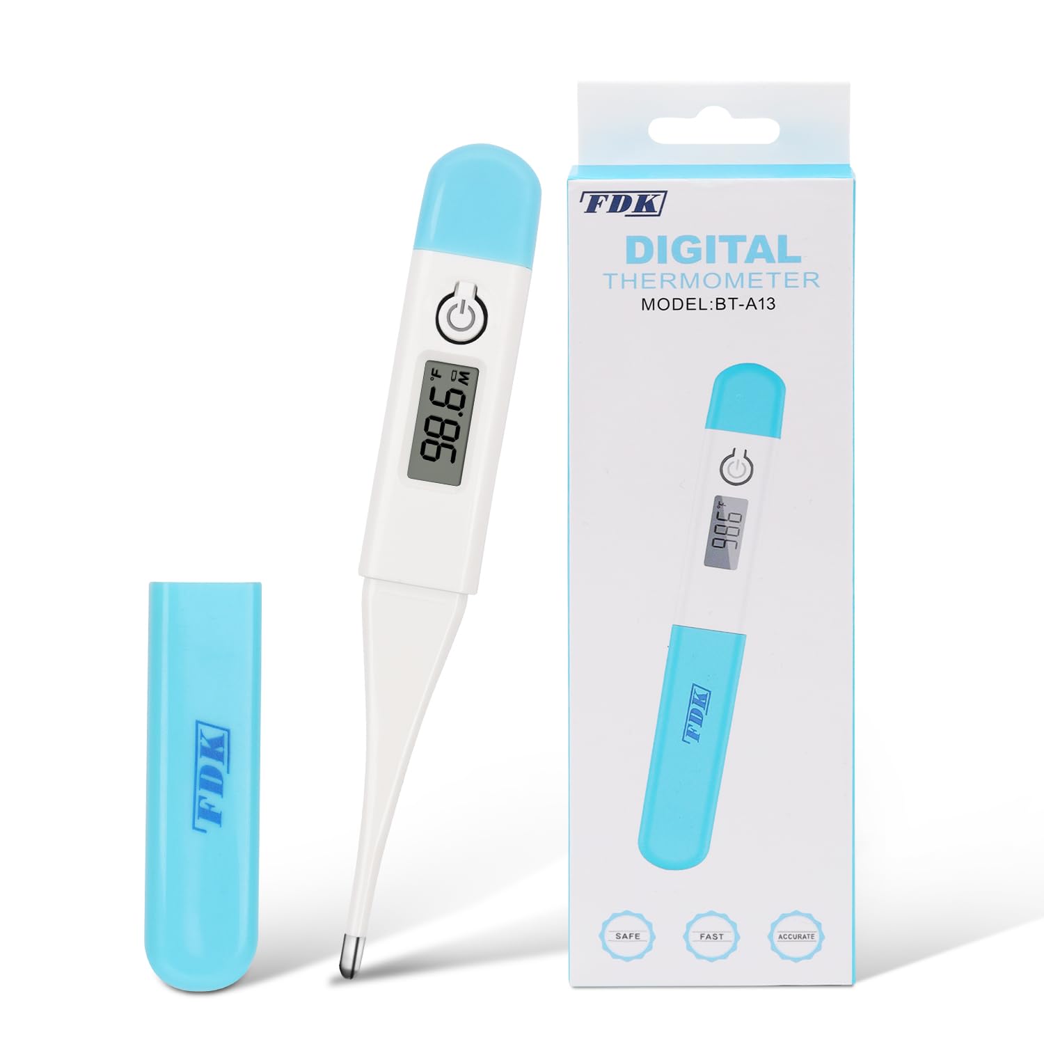 Thermometers for Adults Kids, Digital Fast Accurate Reading Oral Thermometer for Baby Temperature, Water-Resistant Easy-to-Use & Read, Probe Covers Included Thermometers for Adults Kids, Digital Fast Accurate Reading Oral Thermometer for Baby Temperature, Water-Resistant Easy-to-Use & Read, Probe Covers Included