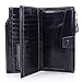 Obosoyo Women's RFID Blocking Large Capacity Luxury Wax Genuine Leather Clutch Wallet Card Holder Organizer Ladies Purse Black