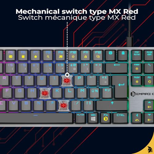 K243 - Tastiera da gioco meccanica cablata FR (AZERTY) 111 tasti USB-C staccabile, Switchs MX Red, RGB 24 Effetti, Anti-Ghosting NKRO, compatibile con PC e console - Tastiera gaming - Immagine 3