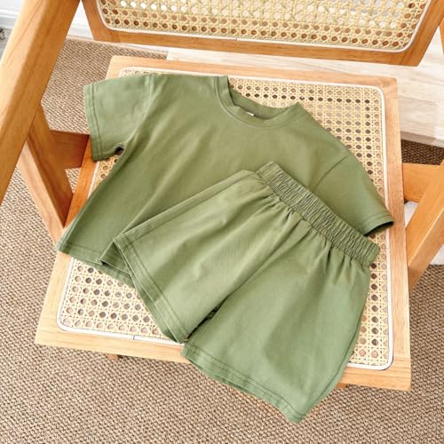 Image of 4 Piece Baby Boys' Clothing Sets Toddler Summer Outfits | Cotton Cute Baby Boy Summer Clothes, Short Sleeve Toddler T Shirts & Elastic Short Sets for Infant