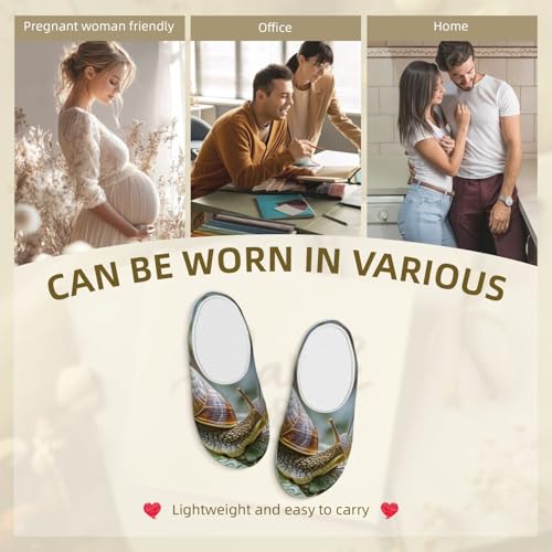 Women Men Cotton Slippers Wildlife Animal Snail Plush Shoes Non-slip TPR Slippers4