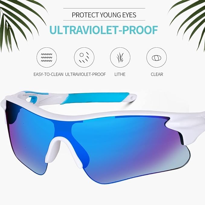 Image of Roshfort Sports Non Polorized Sunglasses UV Protection Sunglass for Men & Women Cycling Running Driving Fishing Multi Shade Glasses ITALIC (Size -Medium)