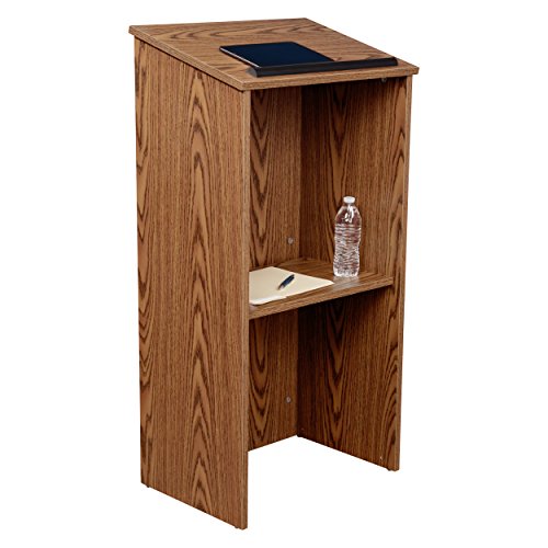 Oklahoma Sound 222-MO Full Floor Lectern, 23" Width x 46-1/2" Height x 16" Depth, Medium Oak