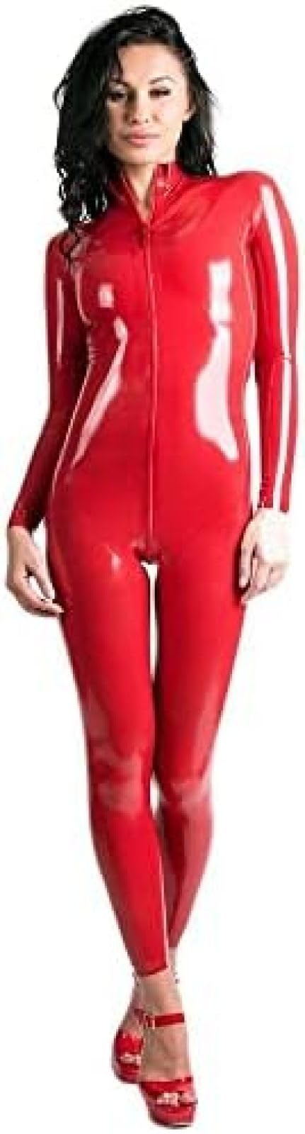 Vrouwen Hollow Out Latex Catsuit Sexy Open Kruis Latex Bodysuit Ondergoed voor Vrouwen Jumpsuit, Zwart, XXL (3XL