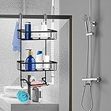Duwee Over The Door Shower Caddy, NeverRust Aluminum Over the Shower Door Caddy, Hanging Shower Cadd