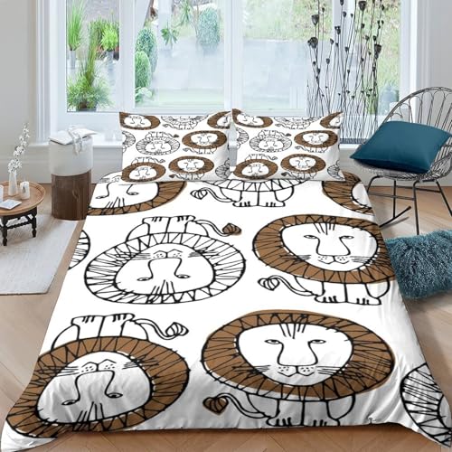 Housse de couette lion moderne avec impression numérique 3D haute définition luxe - 4