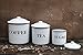 Creative Co-Op Metal Containers with Lids, Coffee, Tea, Sugar (Set of 3 Sizes/Designs)