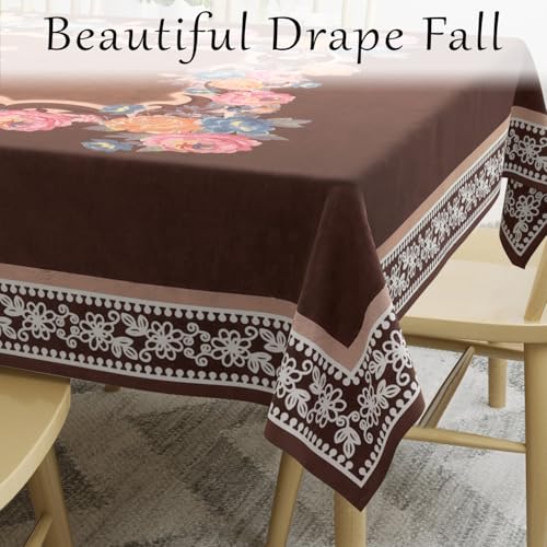 Image of Cloth Fusion Table Cloth for Seater Dining Table, Center Table Cover for Dining, Living Room (Dark Brown, 60X90)
