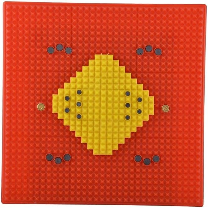 Acupressure Mat For Back Pain Relief, Small Size 3X3X3 Inches, With Pyramids And Magnets (Red)