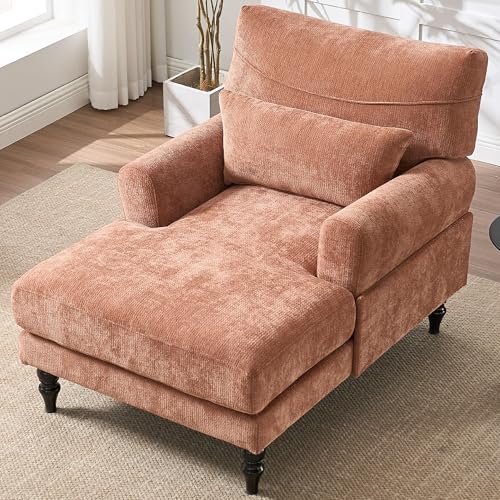 Sillón lounge reclinable tapizado naranja sencillo miniatura 4