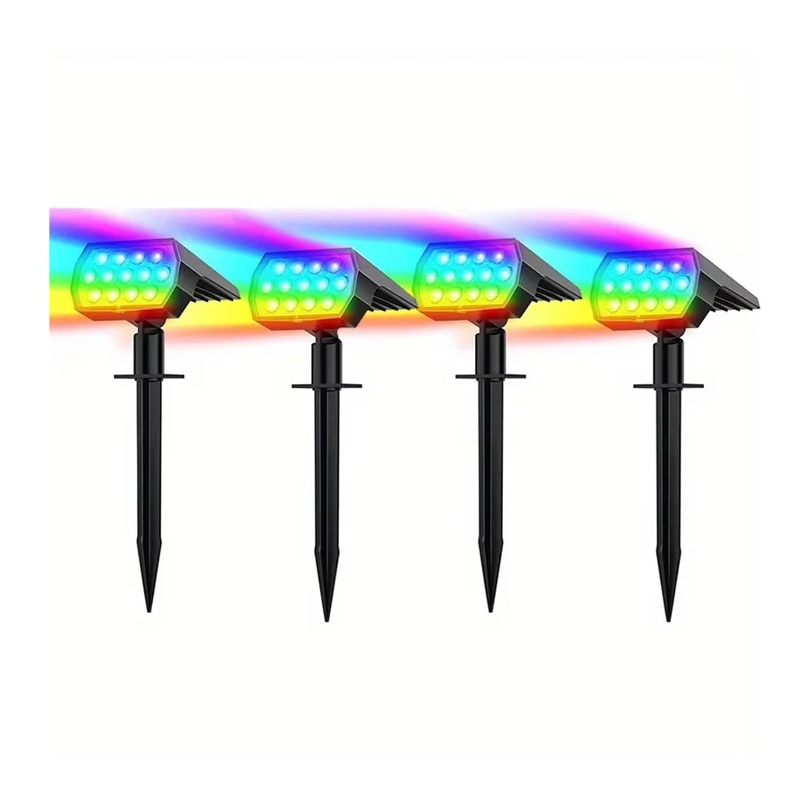 Luces solares exteriores con 7 modos de color y resistencia IP65 impermeable