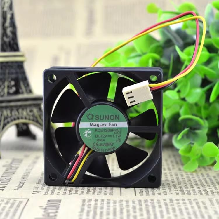 KDE1206PKV2 12V 1.1W 6CM 6020 3-Wire Super Quiet Fan