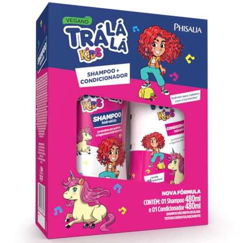 Tra La La - Kit Tra La La Sh+Cond Kids 480Ml Hidrakids Rosa