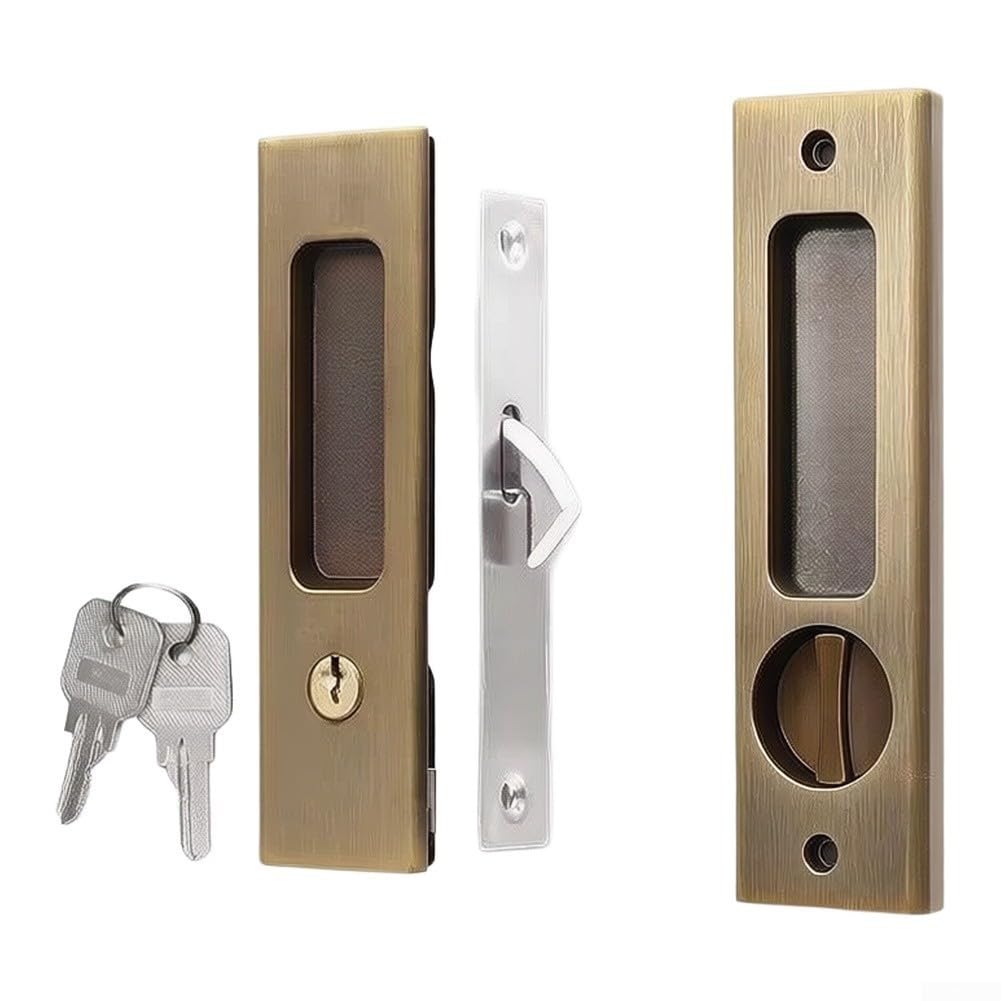 Cerradura Privacidad Puerta para bolsillo Plano Metal Cerradura(Antique Green)