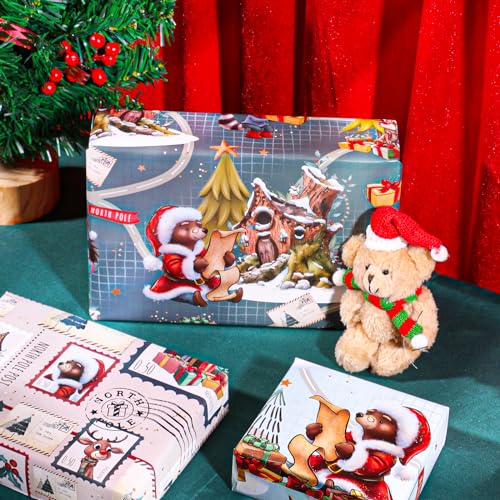 image for Dtiafu Christmas Wrapping Paper Bundle for Kids Boys Girls Women - 12 