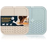 GUANFU Leckmatte Hund,2 Stück Schleckmatte Katzen mit Saugnäpf,Slow Feeder Hunde Treat Matte Leckpads Erdnussbutter-Schalen für Baden, Fellpflege,Trainieren