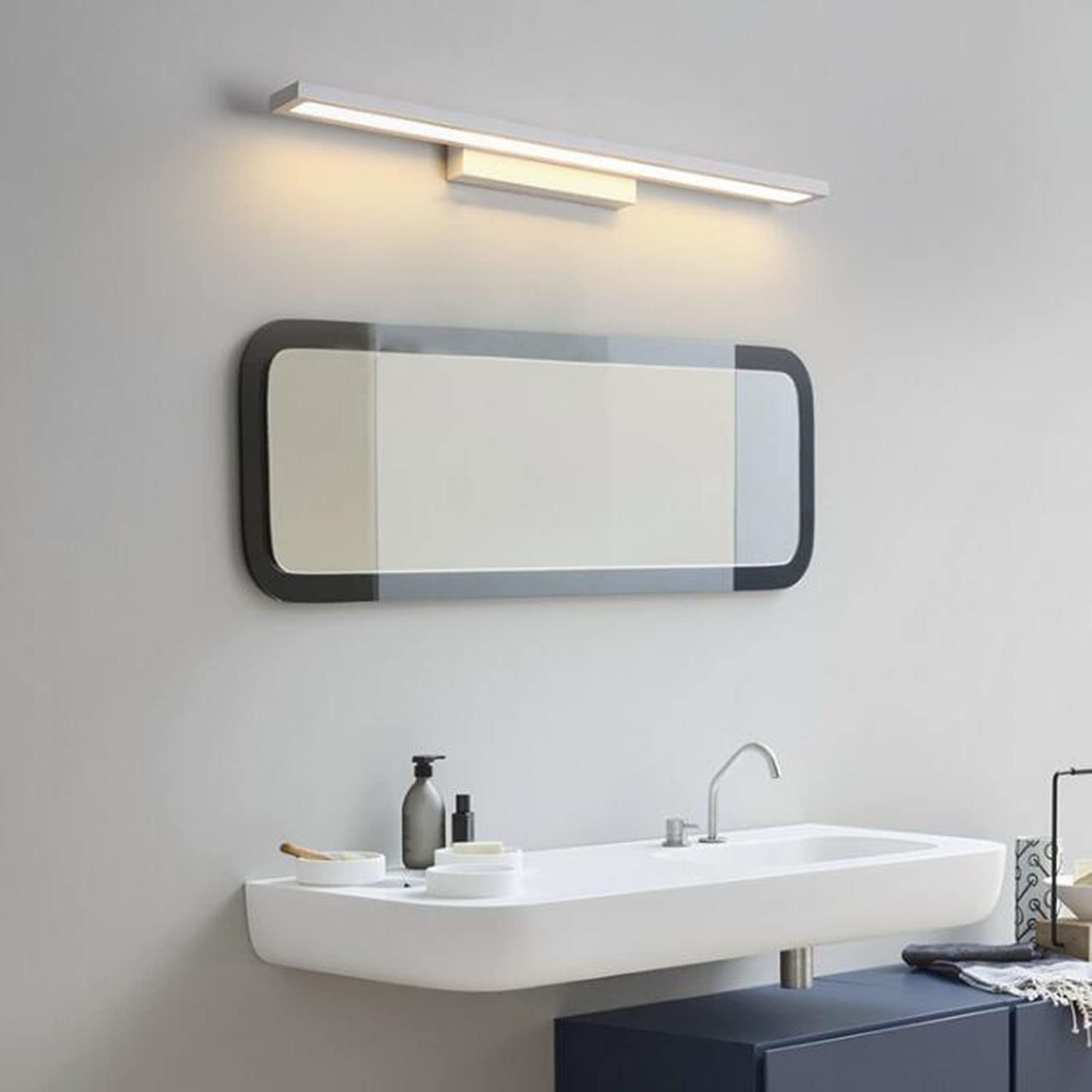 Schminkbeleuchtung LED Wandleuchte Frontspiegel Wasserdichte Badezimmerlampe Makeup Lampe, Einfache Nachttischlampe, Weiße Badezimmer Lichter (88cm, Warmes Licht