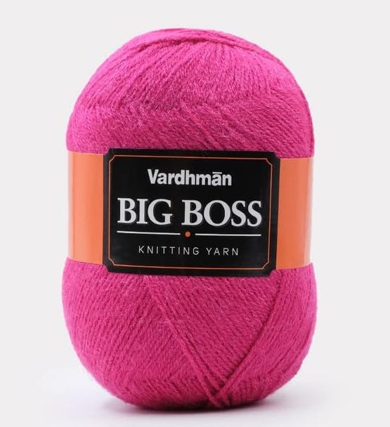 Image of NTGS Vardhman Big boss Wool Hand Knitting Soft Fingering Hank Yarn (1 Ball 200 gram Each) (Rani Shade no-17, 600 Gram)